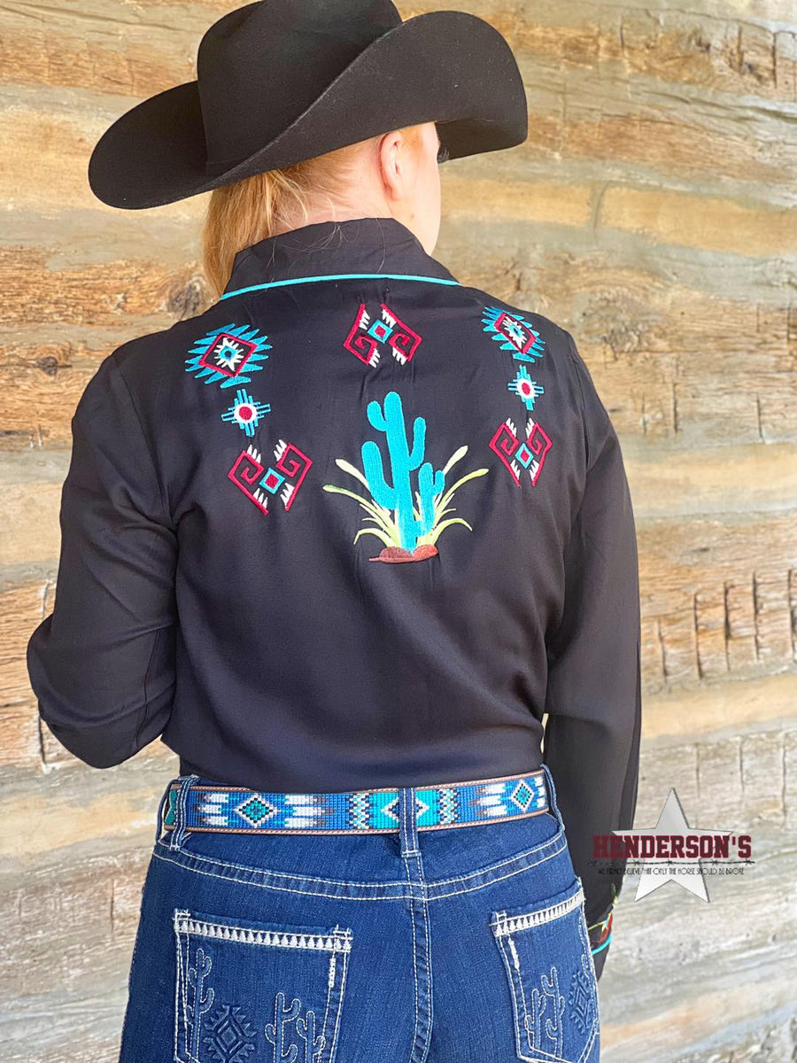 Cactus Embroidered ~ Turquoise | Henderson's Western Store