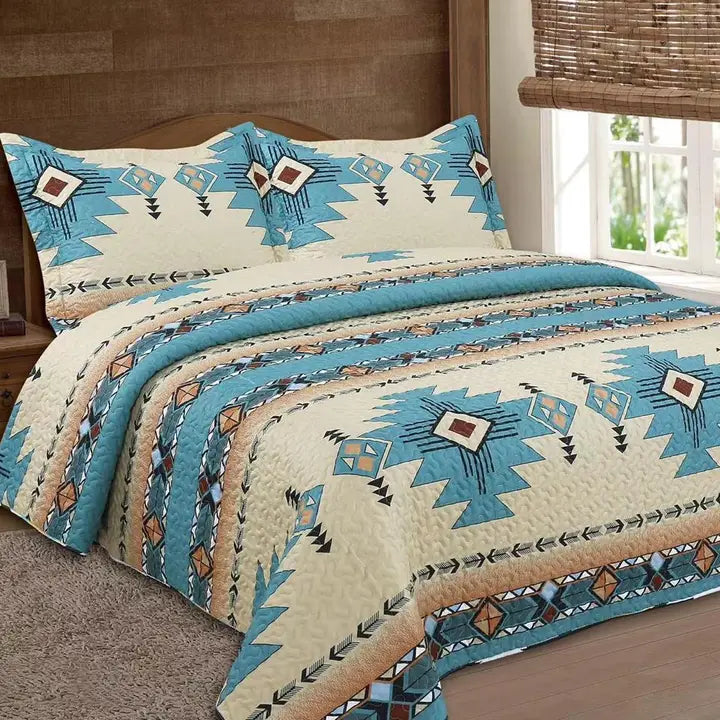 Western Linen Quilt Set ~ Navajo