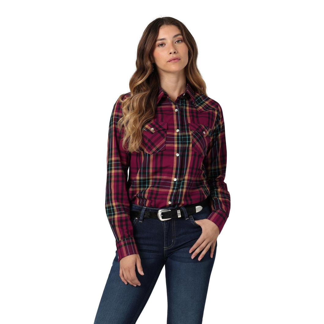 Wrangler Essential Plaid ~ Plum - Henderson's Western Store