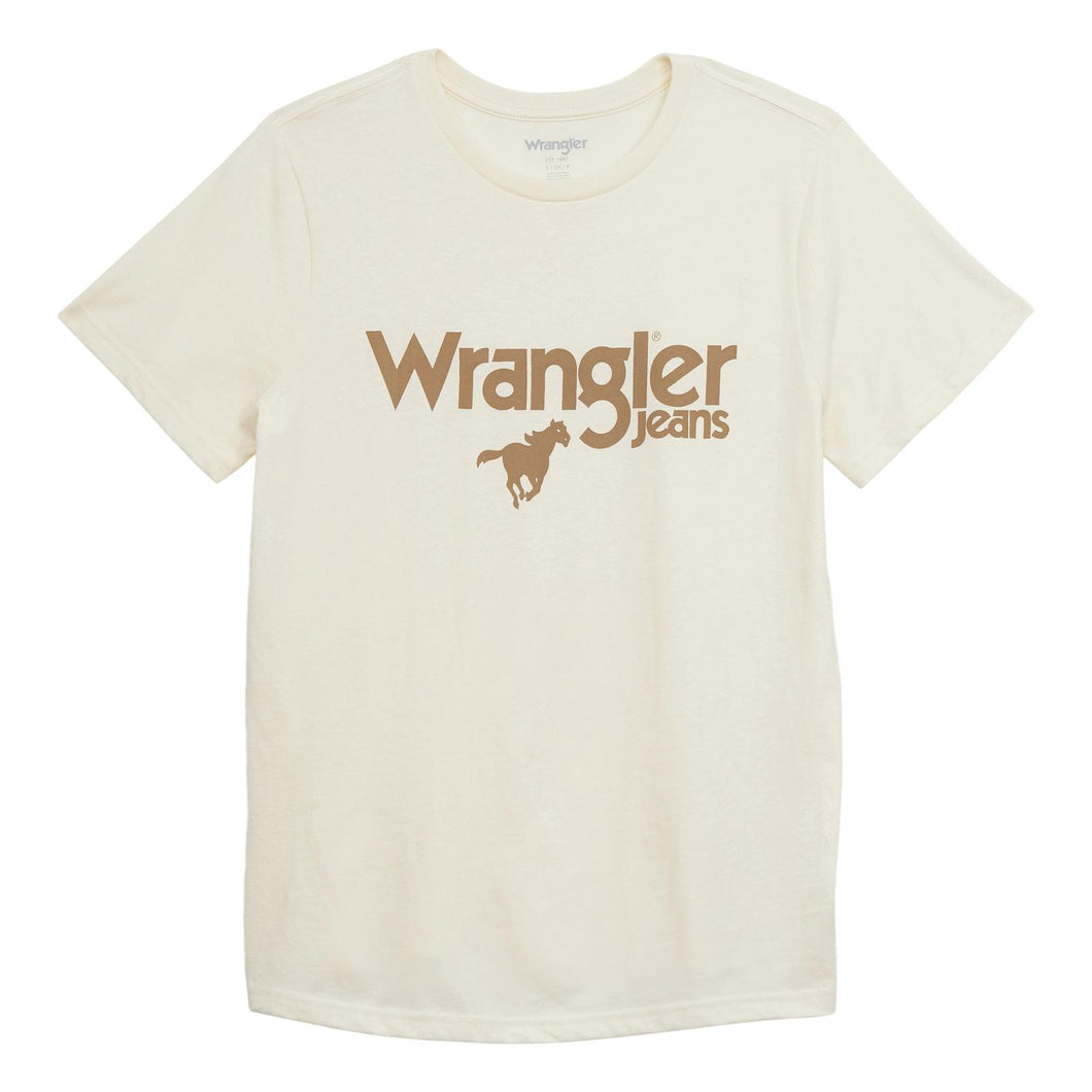 Ladies Wrangler Logo Tee ~ Antique - Henderson's Western Store