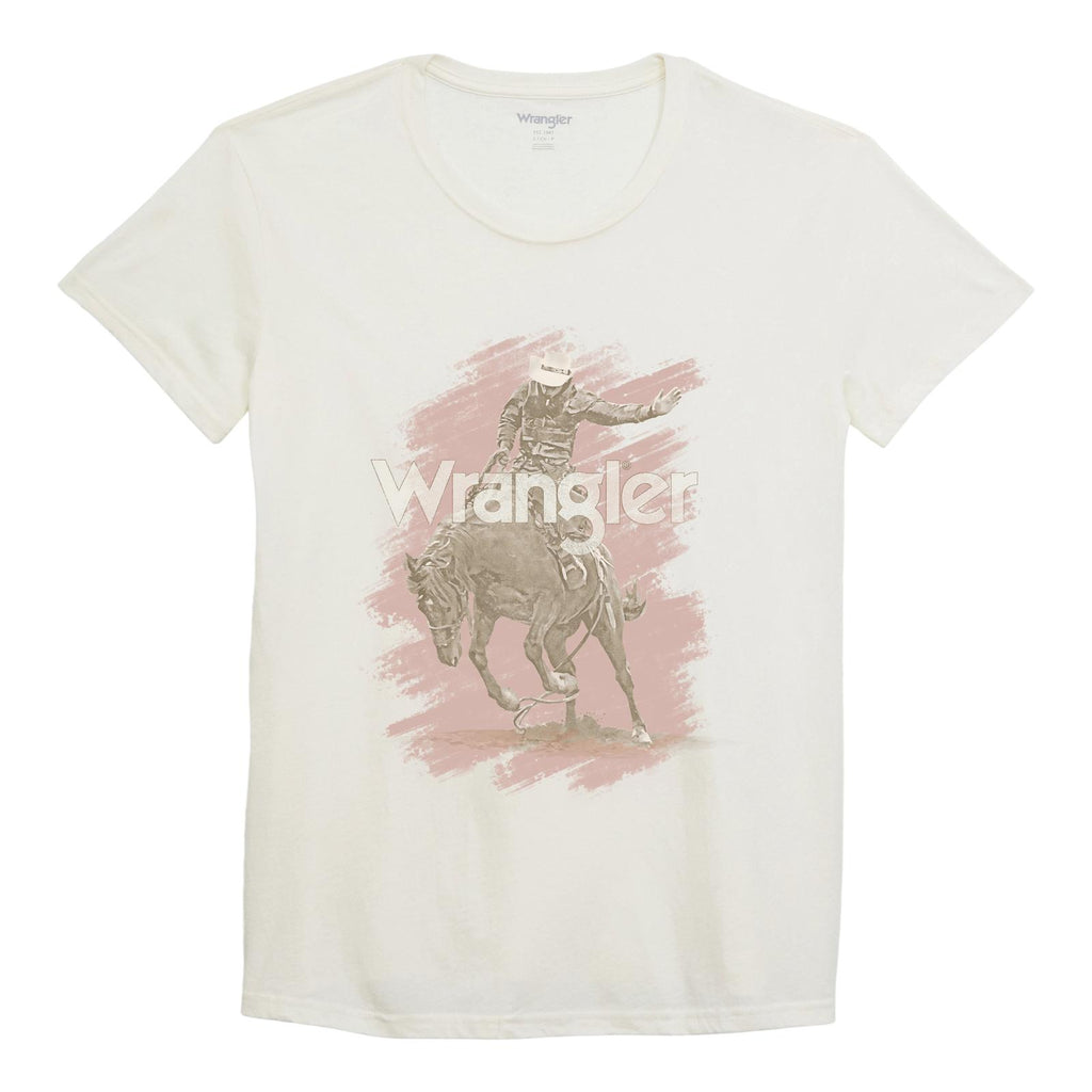 Ladies Wrangler Graphic Tee ~ Marshmallow - Henderson's Western Store