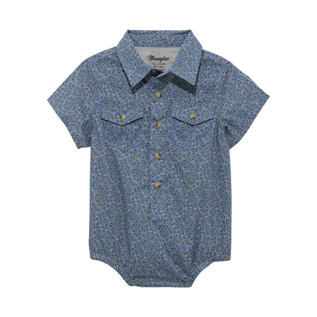 Wrangler Baby Boy Onesie ~ Blue Paisley