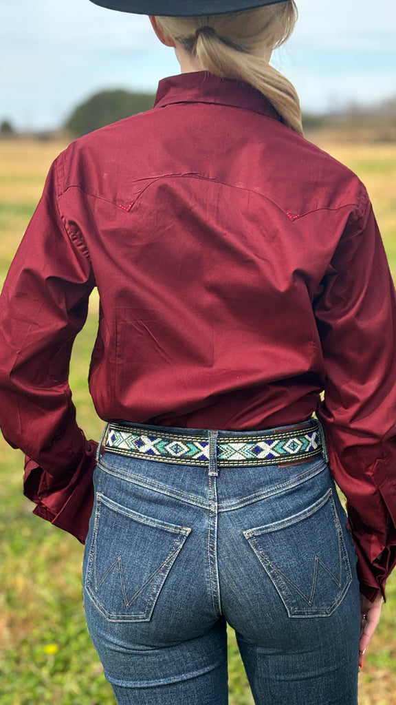 Sateen Solid Shirts ~ Burgundy