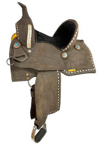 Load image into Gallery viewer, Barrel Saddle W/White Buckstitch