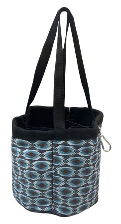 Gray Blue Aztec Print durable nylon grooming tote - Henderson's Western Store