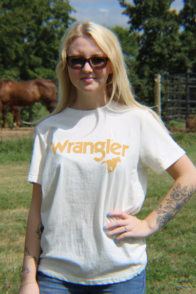 Ladies Wrangler Logo Tee ~Marshmellow