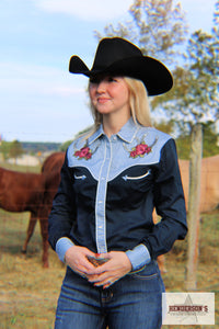 Load image into Gallery viewer, Ladies Retro Western ~ Navy