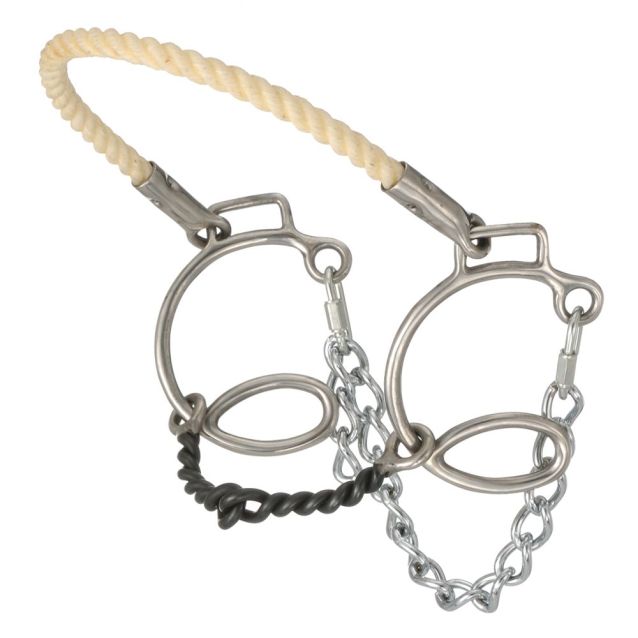 Six Cheek Sweet Iron Twisted Snaffle with Rope Nose