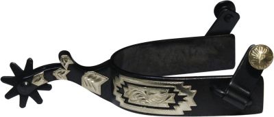 Black Steel Spurs W/Navajo