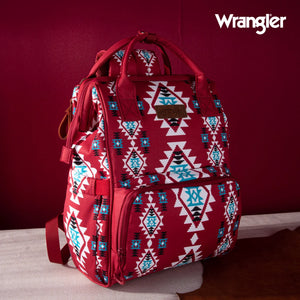 Load image into Gallery viewer, Wrangler Aztec Printed Callie Backpack ~ Burgundy - Henderson&#39;s Western Store