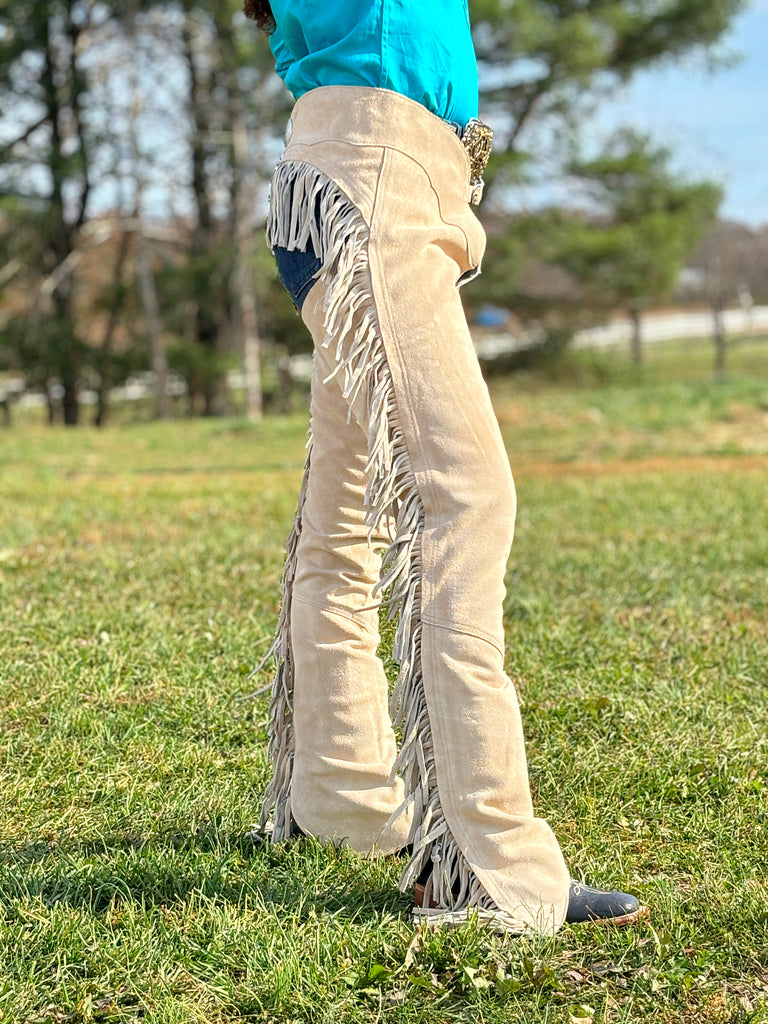 Suede Equitation Chaps ~ Sand