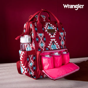 Load image into Gallery viewer, Wrangler Aztec Printed Callie Backpack ~ Burgundy - Henderson&#39;s Western Store