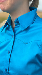 Load image into Gallery viewer, Sateen Solid Shirts ~ Malibu Blue