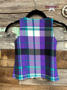 Load image into Gallery viewer, Purple Plaid Youth &quot;Mini&quot; Vest - Henderson&#39;s Western Store