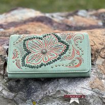 MW Cut-Out Wallet ~ Green - Henderson's Western Store