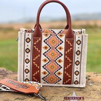 Wrangler Southwest Print Tote ~ Beige - Henderson's Western Store