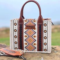 Wrangler Southwest Print Tote ~ Beige - Henderson's Western Store