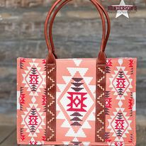 Wrangler Southwest Print Tote ~ Orange - Henderson's Western Store