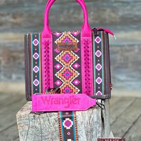 Load image into Gallery viewer, Wrangler Southwest Print Tote ~ Hot Pink - Henderson&#39;s Western Store