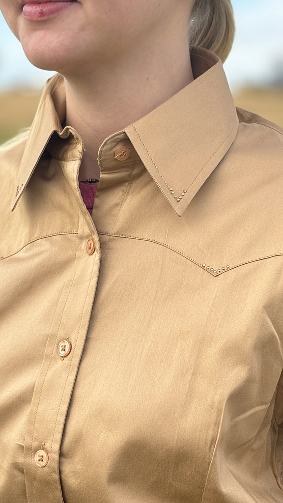 Sateen Solid Shirts ~ Tan