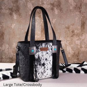 Load image into Gallery viewer, Wrangler Hair-On Carry Tote ~ Black - Henderson&#39;s Western Store