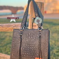 Load image into Gallery viewer, Wrangler Croc Embossed Tote ~ Black - Henderson&#39;s Western Store