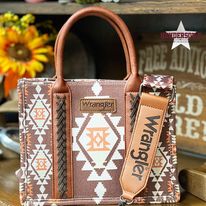 Wrangler Southwest Print Tote ~ Brown/Cream - Henderson's Western Store