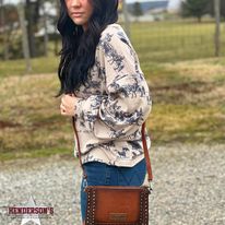 Load image into Gallery viewer, Wrangler Rivets Fringe Crossbody ~ Brown - Henderson&#39;s Western Store