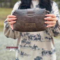 Wrangler Croc Embossed Crossbody ~ Coffee - Henderson's Western Store