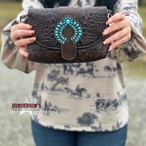 Wrangler Croc Embossed Crossbody ~ Coffee - Henderson's Western Store