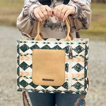 Load image into Gallery viewer, MW Bobo Print Tote/Crossbody ~ Tan - Henderson&#39;s Western Store