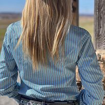 Load image into Gallery viewer, Ladies Cinch  ~  Blue Stripe - Henderson&#39;s Western Store