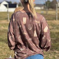 Load image into Gallery viewer, Western Print Sweatshirt ~ Brown - Henderson&#39;s Western Store