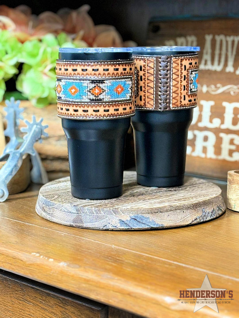 30 oz Tumbler ~ Teal Beaded