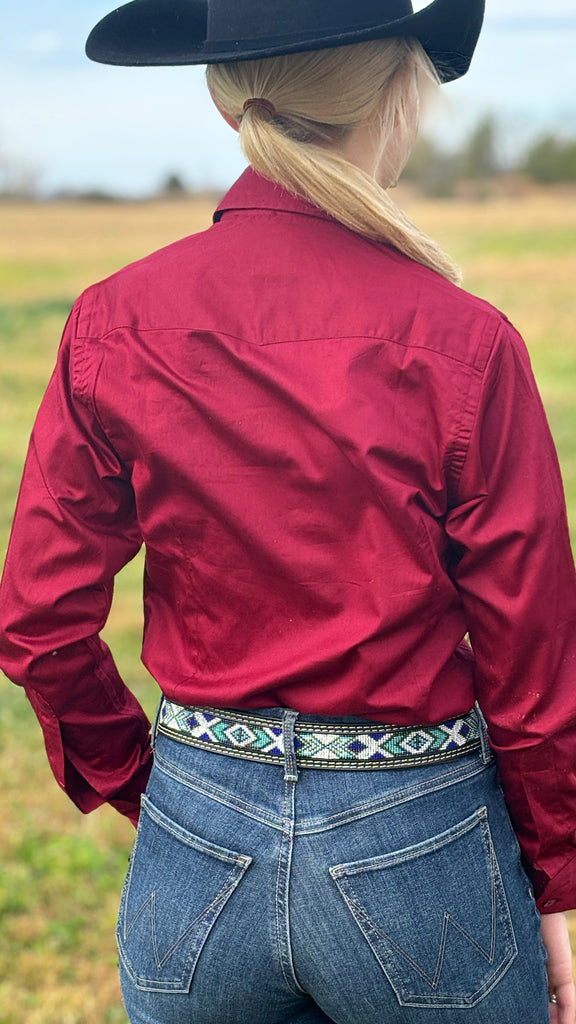 RHC Solid Button Down ~ Burgundy