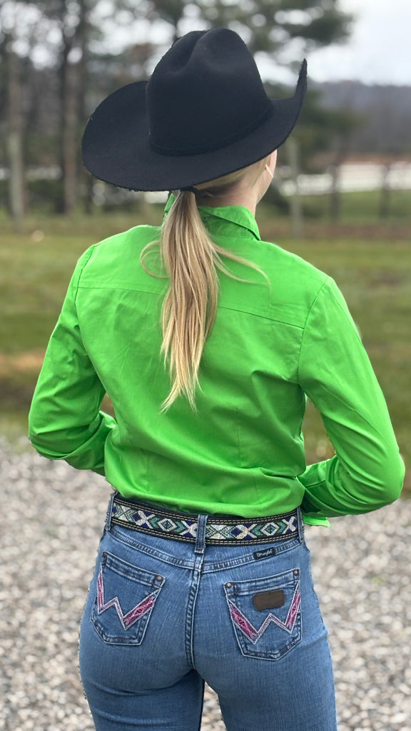 Solid Button Down Shirts ~ Lime