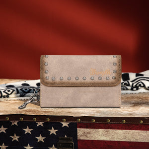 Load image into Gallery viewer, Wrangler Studded Tri-fold Wallet