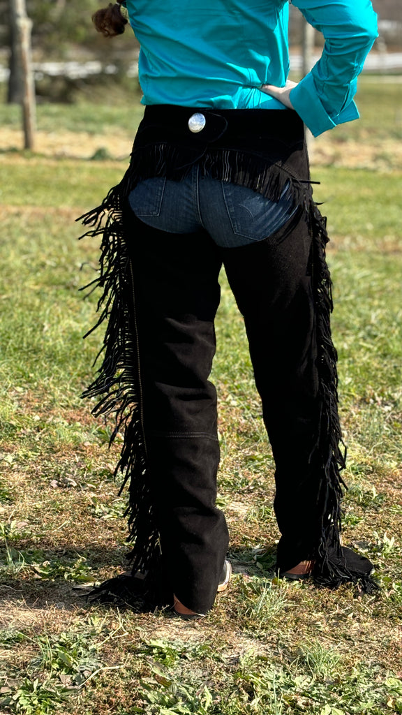 Suede Leather Chaps ~ Black