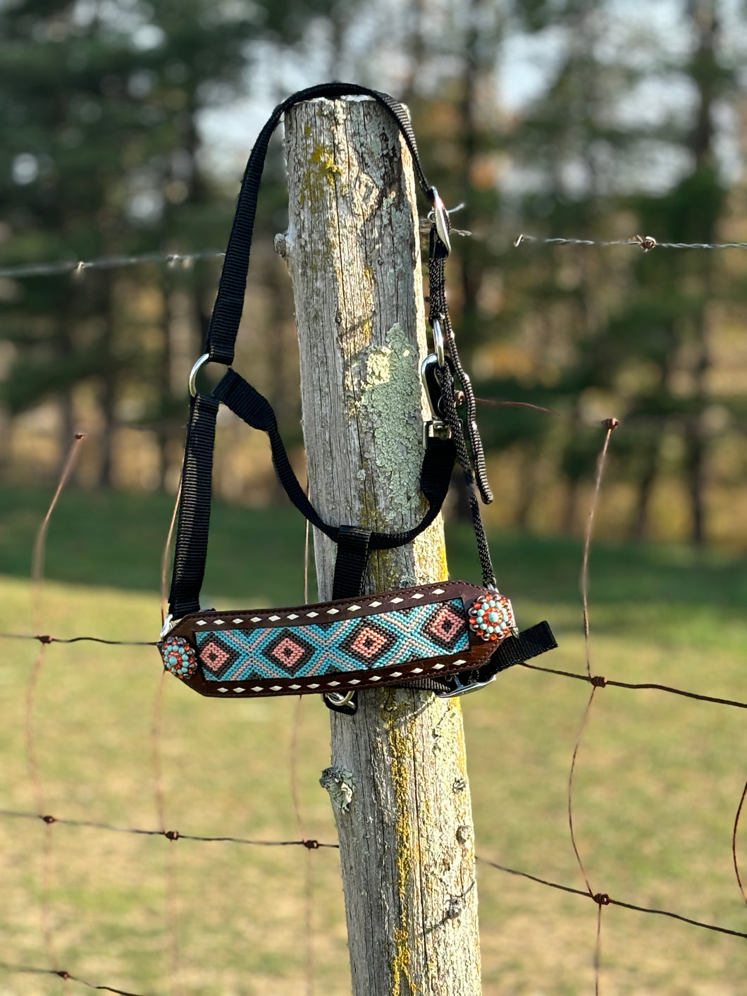 Nylon Bronc Halter ~ Woven Inlay