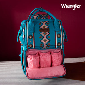 Load image into Gallery viewer, Wrangler Aztec Printed Callie Backpack ~ Turquoise - Henderson&#39;s Western Store