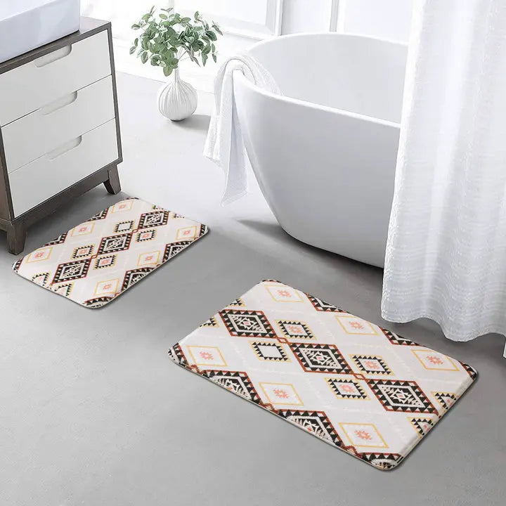 Lt Grey Aztec Western 2pc Mat