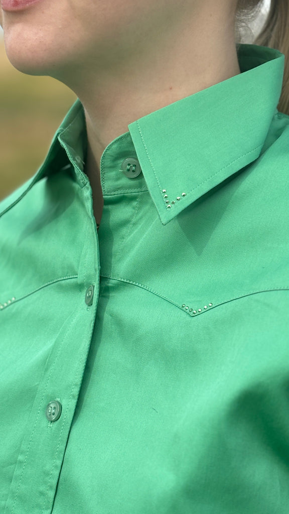 Sateen Solid Shirts ~ Apple Green