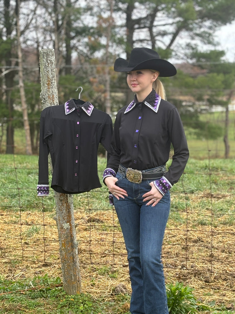 RHC Concealed Zipper Show Shirt - Purple