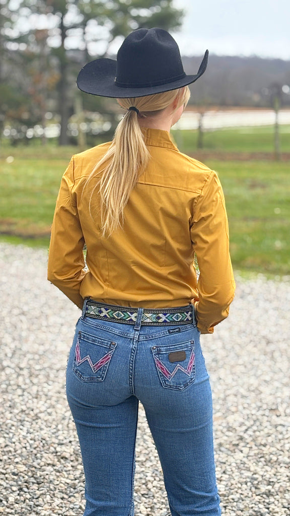 Solid Button Down Shirts ~ Gold