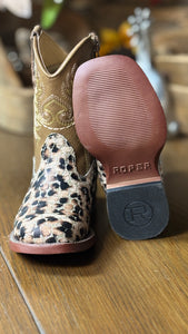 Load image into Gallery viewer, Girl&#39;s Glitter Leopard Boots by Roper