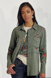 Load image into Gallery viewer, Embroidered Shacket by Panhandle( Only Small, Medium)