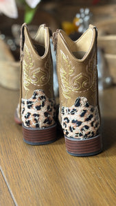 Load image into Gallery viewer, Girl&#39;s Glitter Leopard Boots by Roper