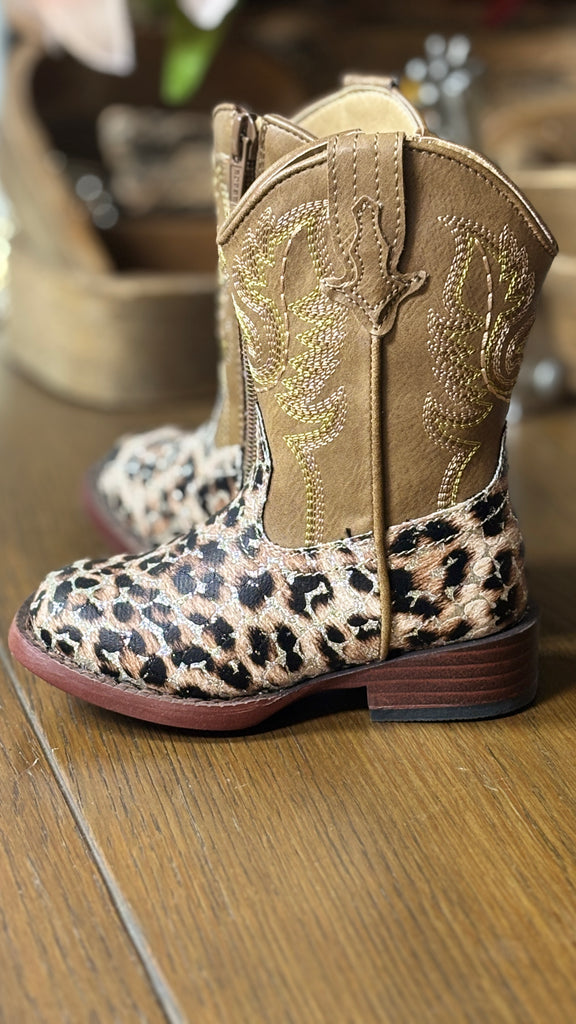 Girl's Glitter Leopard Boots by Roper