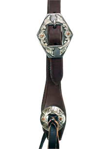 Oiled One Ear Headstall ~ Diamond Buckle