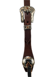 Load image into Gallery viewer, Oiled One Ear Headstall ~ Floral Buckle